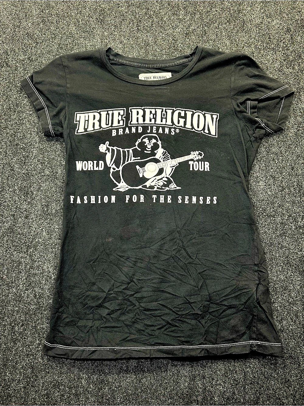 True Religion World Tour Graphic T-Shirt Small Black